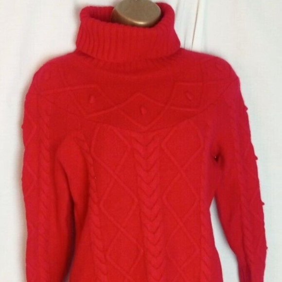 Sweaters - arabella & addison Jumper Dress Tunic - 100% Lambswool knitted - Red - Med 12 14